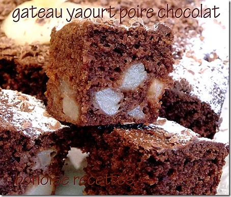 Gateau moelleux chocolat/poires