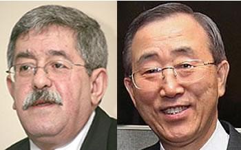 Sommet de L&rsquo;UA,Ouyahia s&rsquo;entretient avec Ban Ki moon