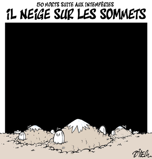 50 morts suite aux intempérie,il neige sur les sommets