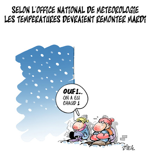 Selon l&rsquo;office national de météorologie, les températures devraient remonter Mardi