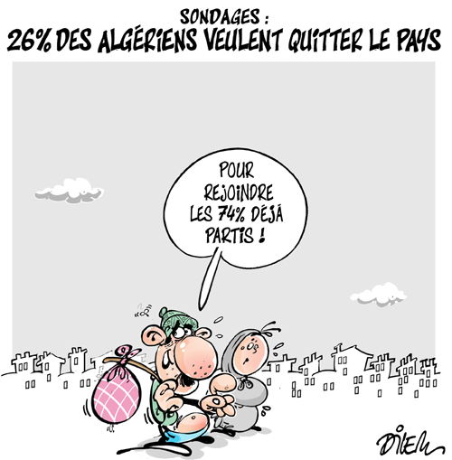 Sondages: 26% des Algériens veulent quitter le pays