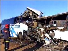 24 blessés lors du dérapage de deux autocars de transport de voyageurs à l&rsquo;entrée de Bir Touta