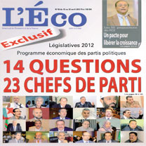 Sur le thème «14 questions économiques à 23 partis» : La revue l’Eco consacre un dossier de 101 pages sur les législatives 2012