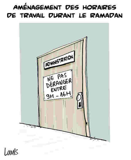Aménagement des horaires de travail durant le Ramadan