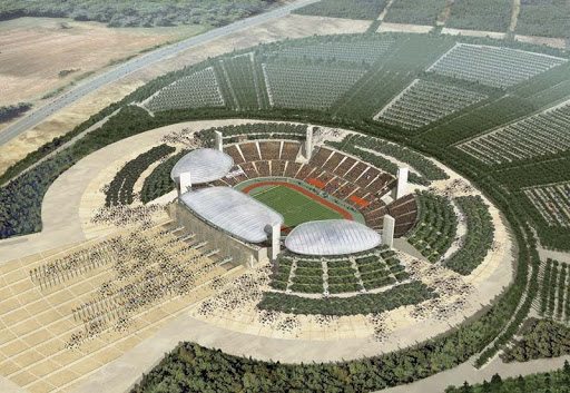 Le Buteur en visite au stade principal de Casablanca
