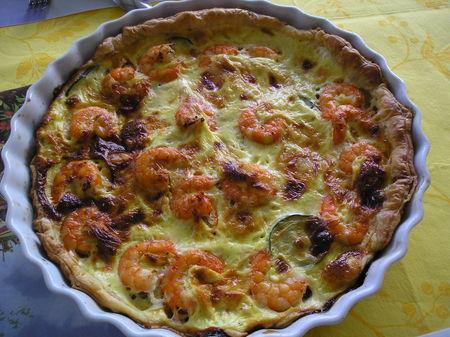 Quiche à la tomate, crevettes et aux câpres