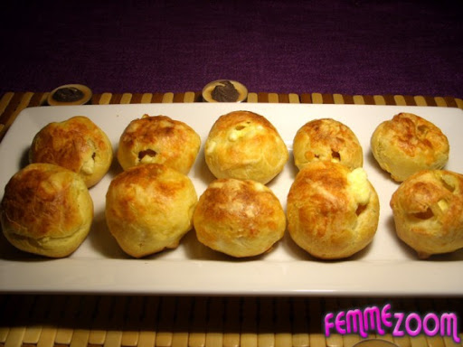 Recette Pâte à choux salée farcis au fromage