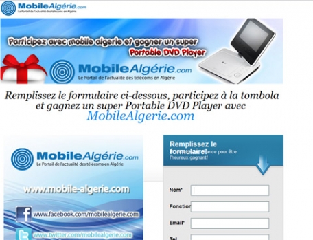 Mobilealgerie.com au Med-It Alger 2012,Un stand et une tombola pour gagner un super « Mobile DVD Player »