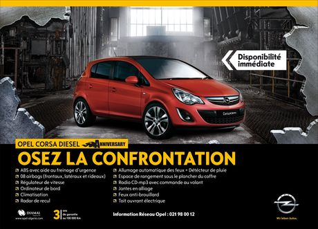 DIAMAL :	Opel lance la Corsa « Anniversary »