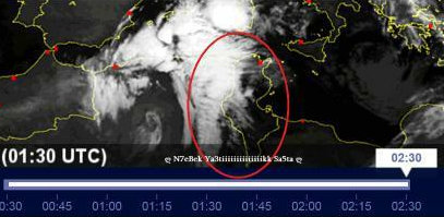 Fort coup de vent à tempête en Méditerranée