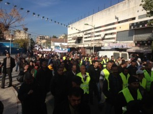 Des travailleurs des corps communs marchent à Tizi Ouzou