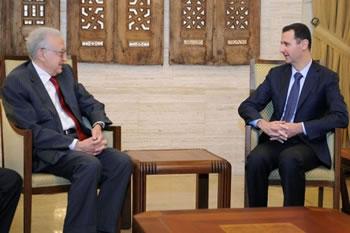 Il espère une solution dans l’intérêt du peuple Syrien,Lakhdar Brahimi rencontre Al Assad