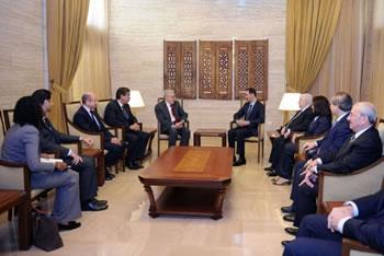 L&rsquo;émissaire international en Syrie depuis Dimanche soir,Brahimi dit son inquiétude à Assad