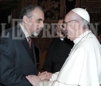 Dialogue des religions,Le pape François reçoit Mustapha Chérif