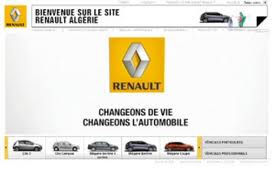 Un espace véhicules d’occasion sur le site internet de Renault Algérie