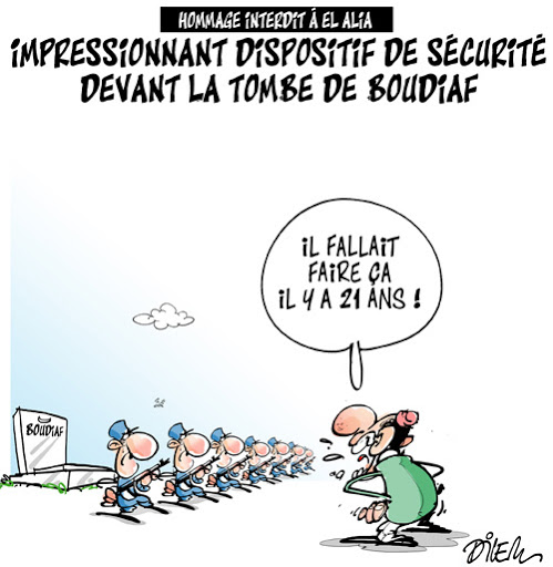 Hommage interdit à El Alia,Impressionnant dispositif de sécurité devant la tombe de Boudiaf