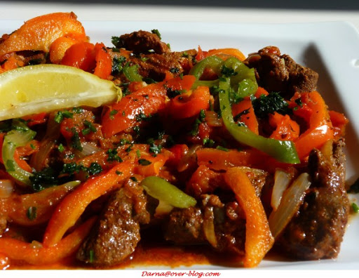 foie de boeuf aux poivrons d’Alexandrie