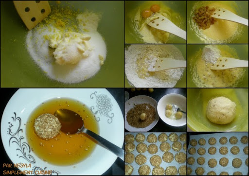 Boules miellées aux raisins secs et aux graines de sésame