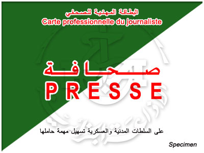 Carte du journaliste : l examen des propositions en septembre en Algérie