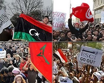 Egypte ,Libye,Tunisie,Les pays au printemps rouge-sang