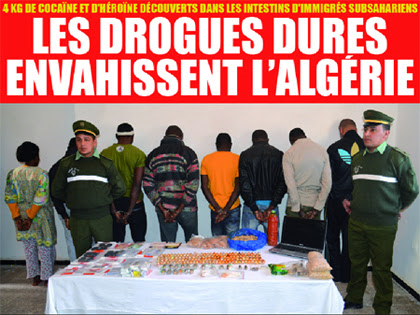 4 kg de cocaïne et d&rsquo;héroïne découverts dans les intestins d&rsquo;immigrés africains, les drogues dures envahissent l&rsquo;algérie
