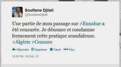 Ennahar TV censure un opposant parce qu’il a critiqué ouvertement Bouteflika et Sellal