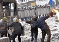 Ukraine, Scènes de guérilla à Kiev