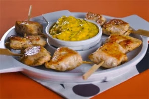 Brochettes de Poulet à la Crème Safranée