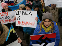 Crise ukrainienne, Manifestations et bras de fer diplomatique