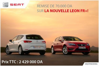 Nouvelle Seat Leon FR+ à 2.499.000 DA
