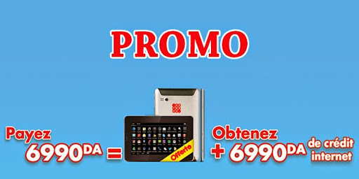 Promo tablette Ooredoo 3G+ prépayée sans engagement pour 6990 DA