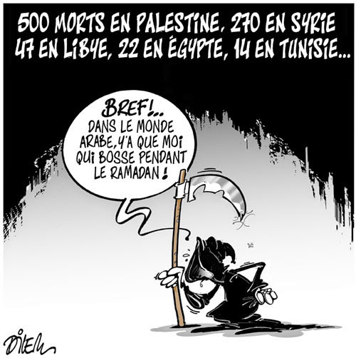 500 morts en Palestine, 270 en Syrie, 47 en Libye, 22 en Egypte, 14 en Tunisie