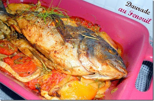 Daurade au fenouil et ail en chemise