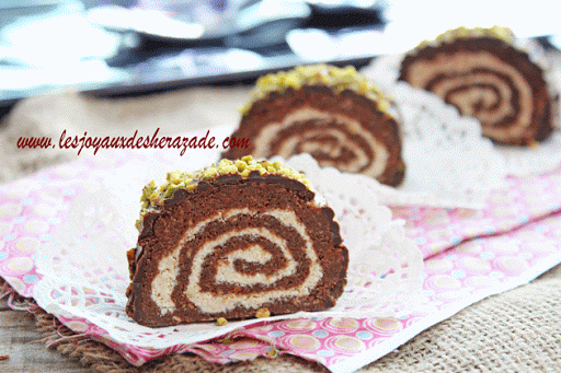 Gâteau algérien roulé sans cuisson: chocolat-halva