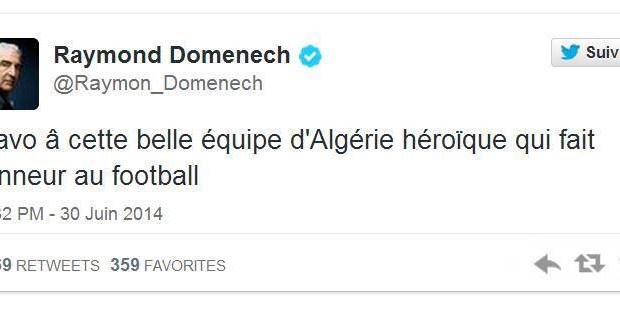 Raymond Domenech : «Bravo à cette équipe d’Algérie »