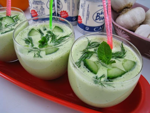 Tzatziki au concombre et à la crème de menthe