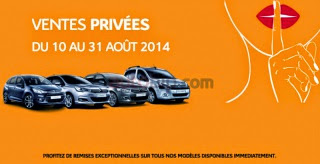 Ventes privées chez CITROEN jusqu’au 31 aout