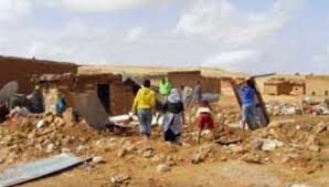 Des habitations endommagées par de fortes chutes de pluies à Tindouf
