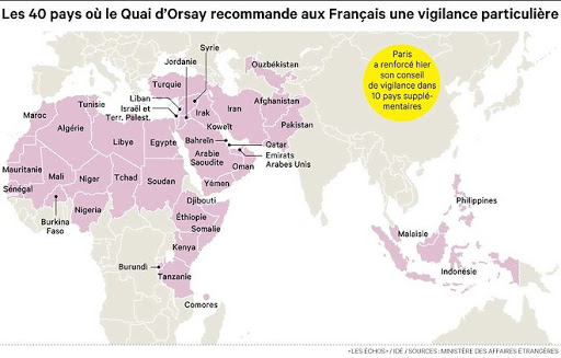 Menaces de l’EI : la liste des 40 pays à risques