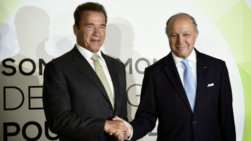 Fabius salue Schwarzenegger, un « visionnator » sur le climat
