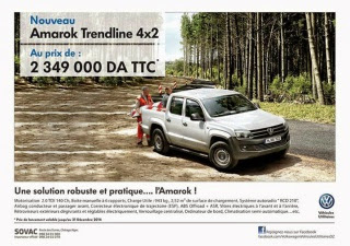 Sovac lance le Volkswagen Amarok Trendline 4×2 Double Cabine