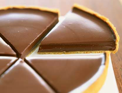 Tarte gourmande, ganache au chocolat