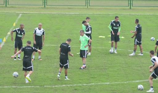 Session d’entrainement de l’équipe nationale algérienne à Malabo Ce vendredi matin