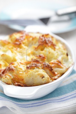 Gratin de chou-fleur sur lit de viande hachée