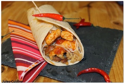 Recette Fajitas au poulet, haricots rouges et piments