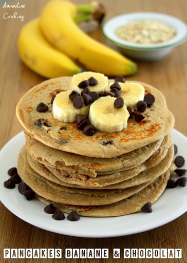 Recette Pancakes banane et chocolat, riches en protéines