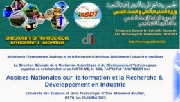 Assises nationales sur la recherche-formation en ingénierie industrielle, les 13 et 14 mai à Oran