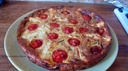 Recette Clafoutis salé à la courgette, tomates et au coeur de feta