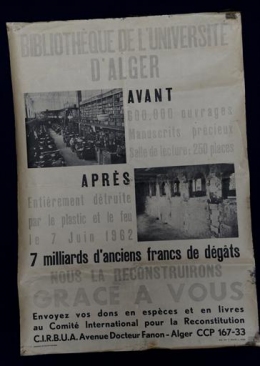 Destruction de la Bibliothèque de la Faculté d’Alger: L’autre crime oublié de la colonisation française