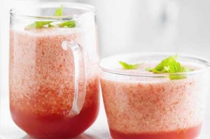 Mousse de fraise à la menthe